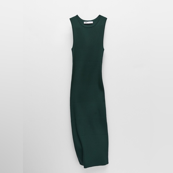 Zara Green Knit Dress - Picture 2 of 2